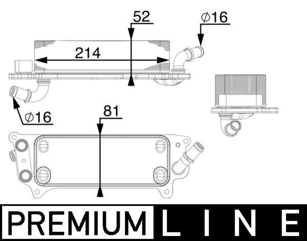 Oil Cooler, automatic transmission - CLC 77 000P MAHLE