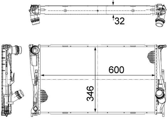Radiator, engine cooling - CR 1083 000S MAHLE