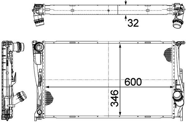 Radiator, engine cooling - CR 1084 000P MAHLE