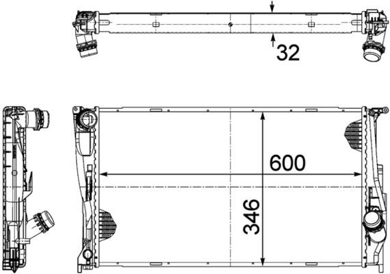 Radiator, engine cooling - CR 1085 000P MAHLE