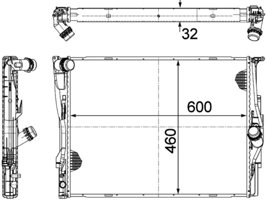 Radiator, engine cooling - CR 1087 000P MAHLE