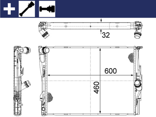 Radiator, engine cooling - CR 1087 000S MAHLE