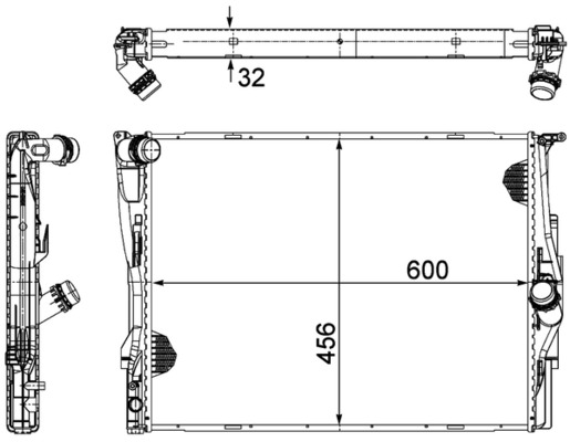 Radiator, engine cooling - CR 1090 000P MAHLE