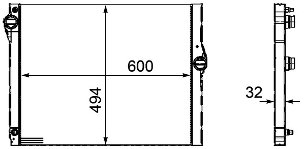 Radiator, engine cooling - CR 1094 000P MAHLE