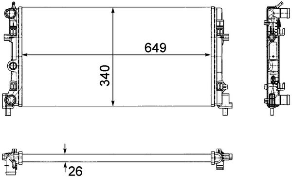 Radiator, engine cooling - CR 1096 000P MAHLE