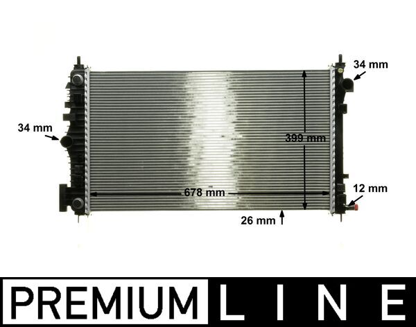 Radiator, engine cooling - CR 1101 000P MAHLE