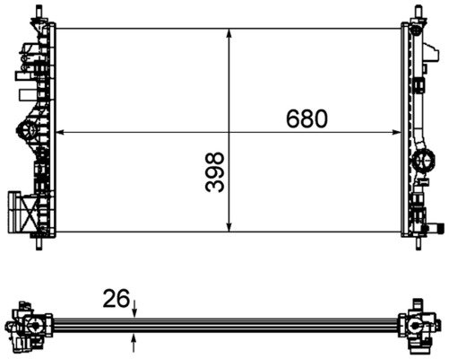 Radiator, engine cooling - CR 1102 000P MAHLE