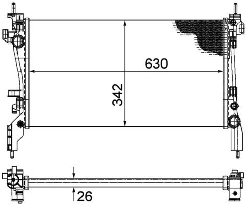 Radiator, engine cooling - CR 1120 000P MAHLE