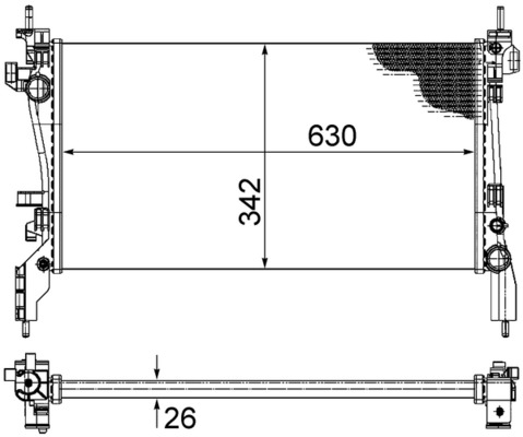 Radiator, engine cooling - CR 1120 000S MAHLE