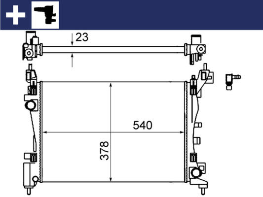 Radiator, engine cooling - CR 1121 000S MAHLE