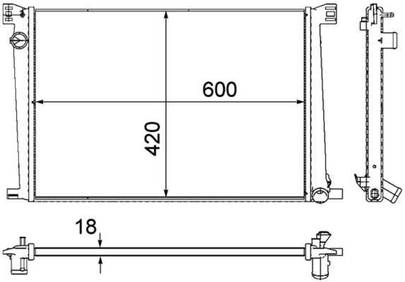 Radiator, engine cooling - CR 1123 000P MAHLE