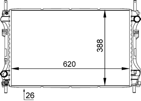 Radiator, engine cooling - CR 1140 000S MAHLE