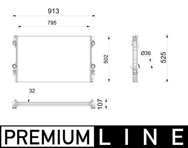 Radiator, engine cooling - CR 1163 000P MAHLE