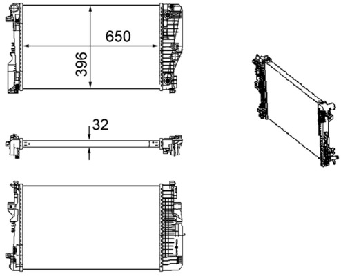 Radiator, engine cooling - CR 1173 000S MAHLE