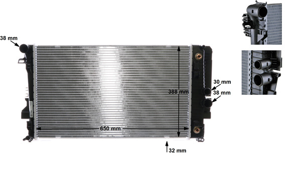 Radiator, engine cooling - CR 1173 000S MAHLE