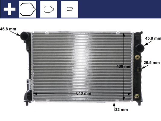 Radiator, engine cooling - CR 1176 000S MAHLE