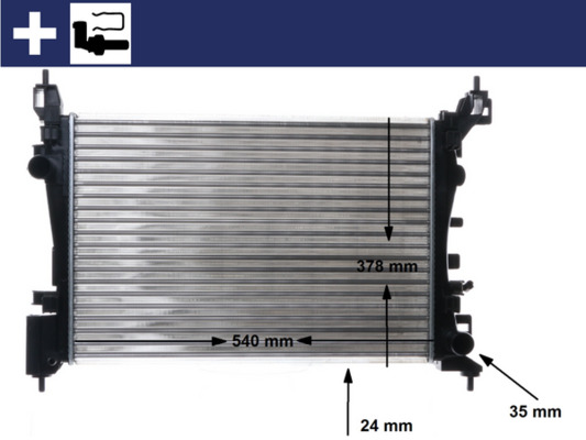Radiator, engine cooling - CR 1182 000S MAHLE