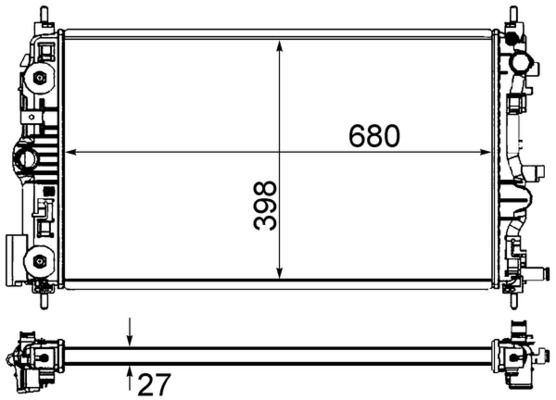 Radiator, engine cooling - CR 1238 000S MAHLE
