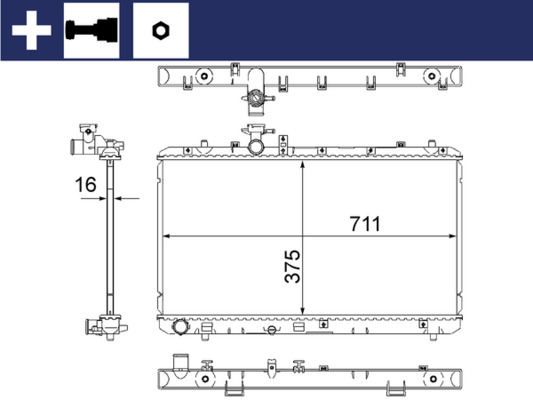 Radiator, engine cooling - CR 1314 000S MAHLE