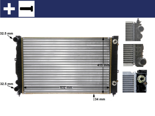 Radiator, engine cooling - CR 132 000S MAHLE