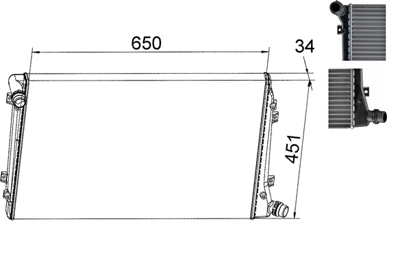 Radiator, engine cooling - CR 1395 000S MAHLE