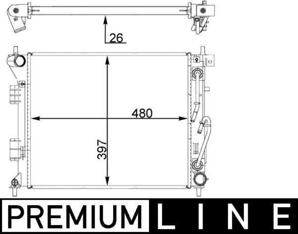Radiator, engine cooling - CR 1405 000P MAHLE