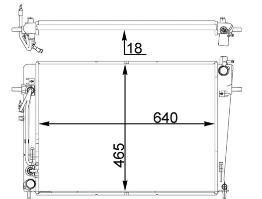 Kühler, Motorkühlung - CR 1406 000P MAHLE