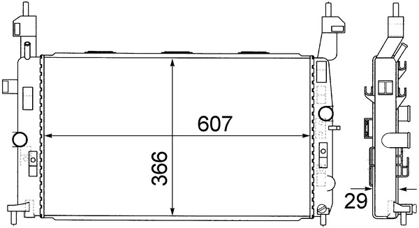 Radiator, engine cooling - CR 1498 000S MAHLE