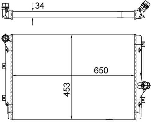 Radiator, engine cooling - CR 1539 002S MAHLE