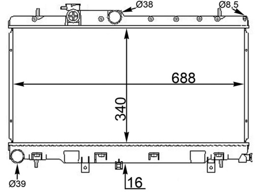 Radiator, engine cooling - CR 1560 000S MAHLE