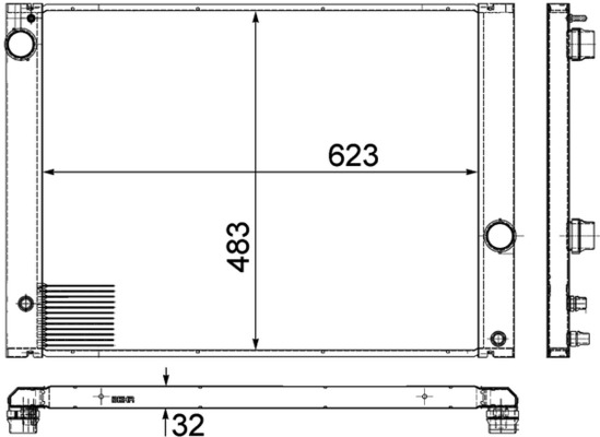 Radiator, engine cooling - CR 1682 000P MAHLE