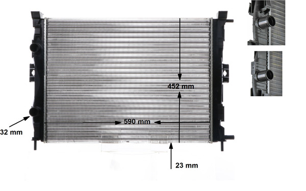 Radiator, engine cooling - CR 1690 000S MAHLE