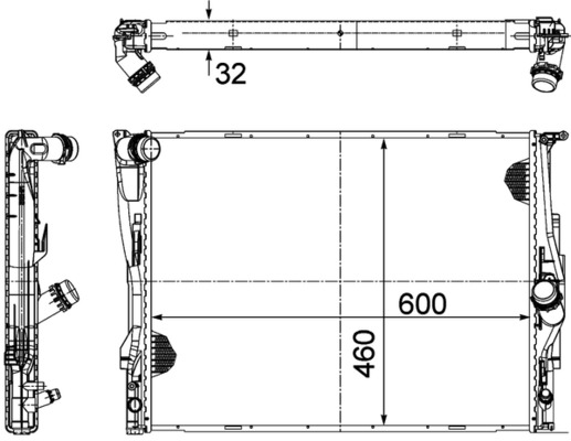 Radiator, engine cooling - CR 1711 000P MAHLE