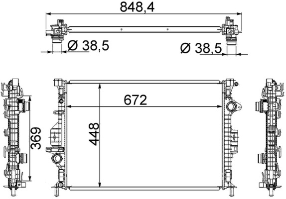 Radiator, engine cooling - CR 1748 000S MAHLE