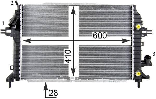 Radiator, engine cooling - CR 1857 000P MAHLE