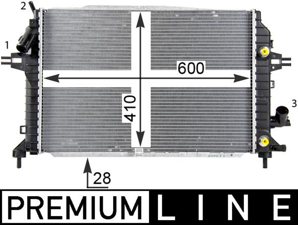 Radiator, engine cooling - CR 1857 000P MAHLE