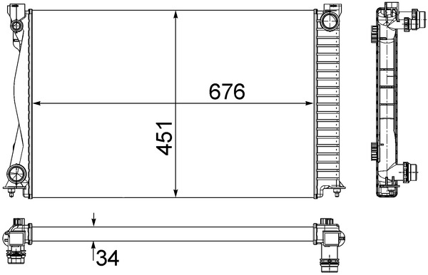 Radiator, engine cooling - CR 1861 000S MAHLE