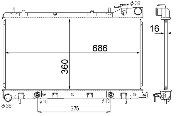 Radiator, engine cooling - CR 1874 000S MAHLE