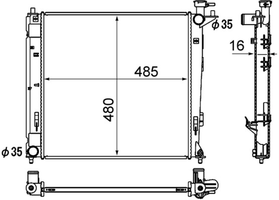 Radiator, engine cooling - CR 1893 000S MAHLE