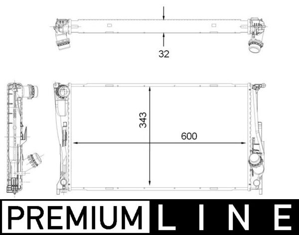 Radiator, engine cooling - CR 1923 000P MAHLE