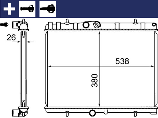 Radiator, engine cooling - CR 2014 000S MAHLE