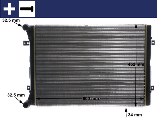 Radiator, engine cooling - CR 2038 000S MAHLE