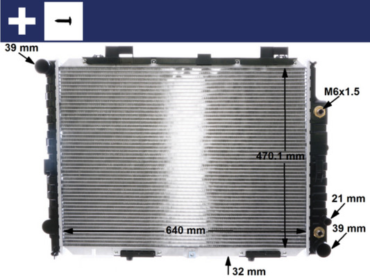 Radiator, engine cooling - CR 2204 001S MAHLE