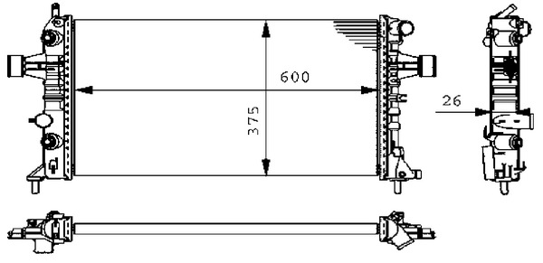 Radiator, engine cooling - CR 228 000S MAHLE