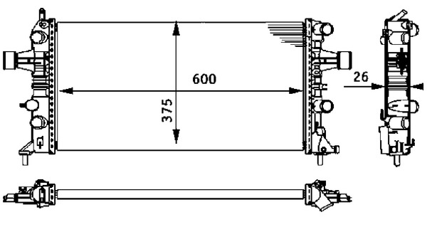Radiator, engine cooling - CR 237 000S MAHLE