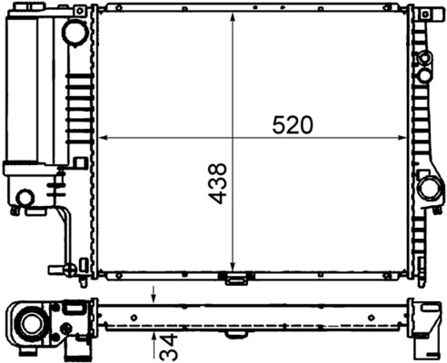Radiator, engine cooling - CR 244 001S MAHLE