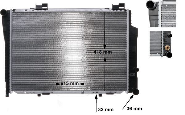Radiator, engine cooling - CR 270 000S MAHLE