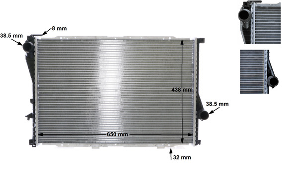 Radiator, engine cooling - CR 296 000S MAHLE