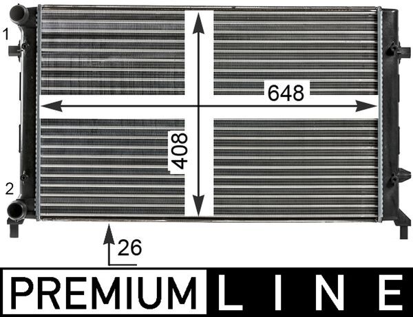 Radiator, engine cooling - CR 30 000P MAHLE