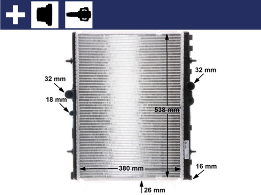 Radiator, engine cooling - CR 31 000S MAHLE